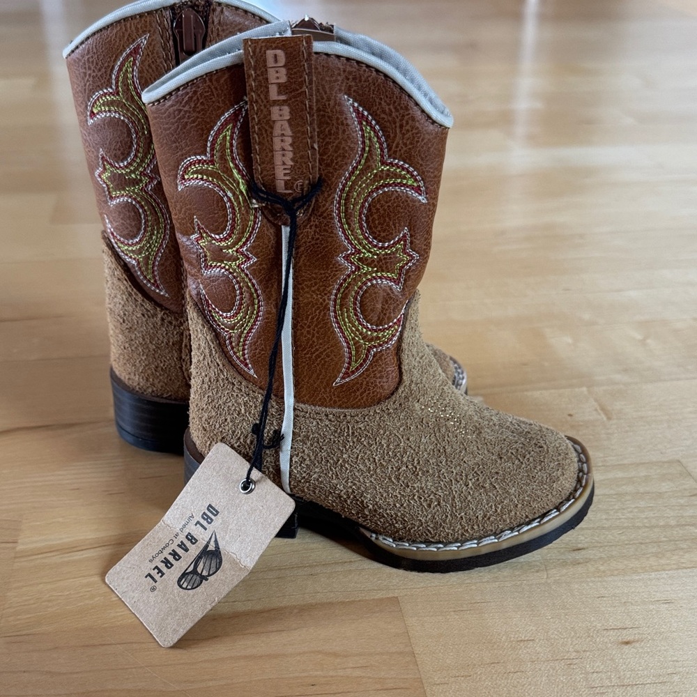 Baby Girl Brown Leather Cowboy Boots